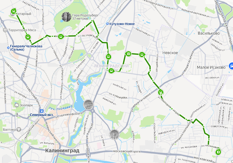 Автобус 15 Калининград - ул. Аксакова - СК Янтарный - расписание, маршрут, остановки Маршрут движения автобуса 15 в Калининграде - ул. Аксакова - СК Янтарный