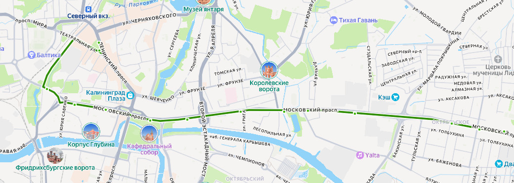 Автобус 2а Калининград - Ленинский проспект - ул. Флотская - расписание, маршрут, остановки Маршрут движения автобуса 2а в Калининграде - Ленинский проспект - ул. Флотская