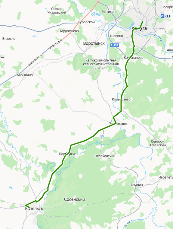 Автобус 501 - Козельск - Калуга - расписание, маршрут, остановки Маршрут движения автобуса 501 - Козельск - Калуга
