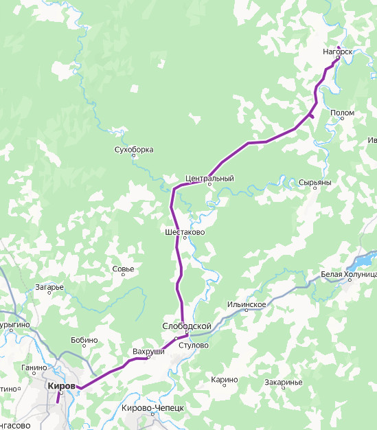 Автобус 264 - Киров - Нагорск - расписание, маршрут, остановки Маршрут движения автобуса 264 - Киров - Нагорск