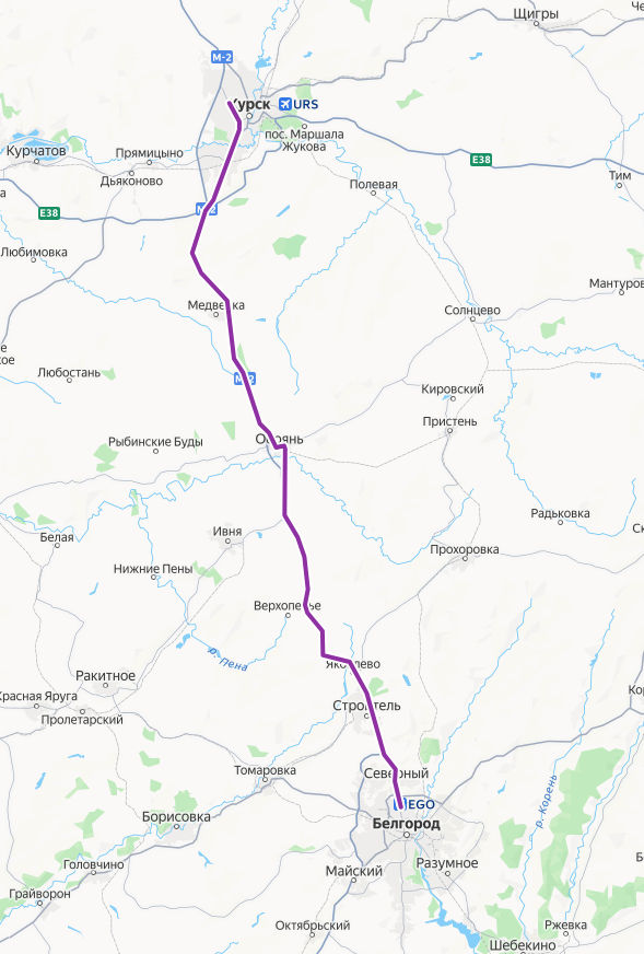 Автобус 2746 - Белгород - Курск - расписание, маршрут, остановки Маршрут движения автобуса 2746 - Белгород - Курск