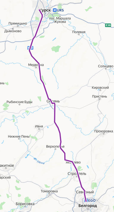 Автобус 3682 - Курск - Белгород - расписание, маршрут, остановки Маршрут движения автобуса 3682 - Курск - Белгород