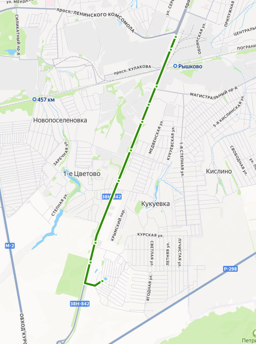 Автобус 36а - Сады Резинщик - Курск - расписание, маршрут, остановки Маршрут движения автобуса 36а - Сады Резинщик - Курск