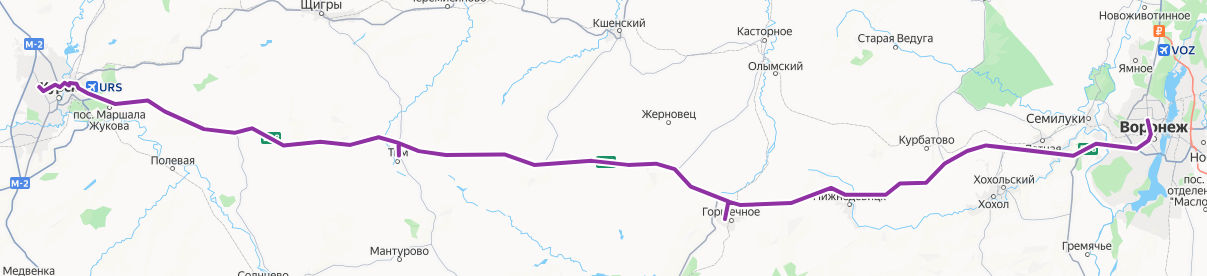 Автобус 835 - Курск - Воронеж - расписание, маршрут, остановки Маршрут движения автобуса 835 - Курск - Воронеж