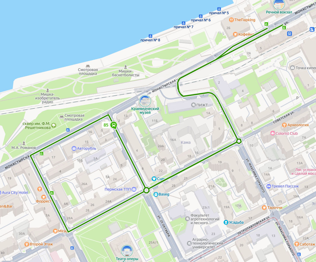 Автобус 85 Пермь - Станция Пермь-1 - Станция Пермь-1 - расписание, маршрут, остановки Маршрут движения автобуса 85 в Перми - Станция Пермь-1 - Станция Пермь-1