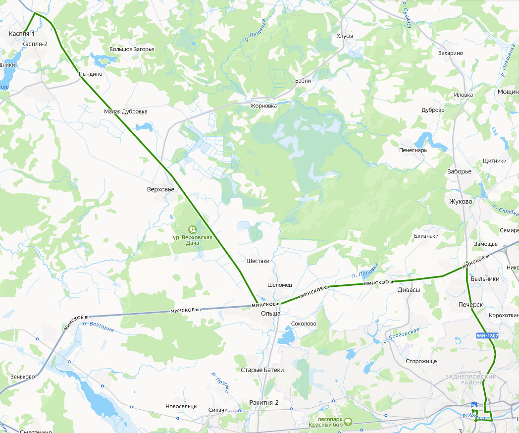 Автобус 160 - Смоленск - Каспля - расписание, маршрут, остановки Маршрут движения автобуса 160 - Смоленск - Каспля