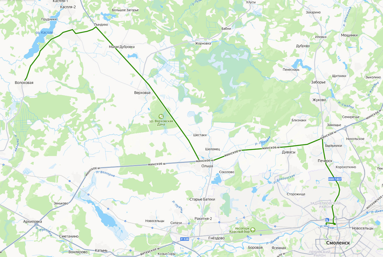 Автобус 161 - Волоковая - Смоленск - расписание, маршрут, остановки Маршрут движения автобуса 161 - Волоковая - Смоленск