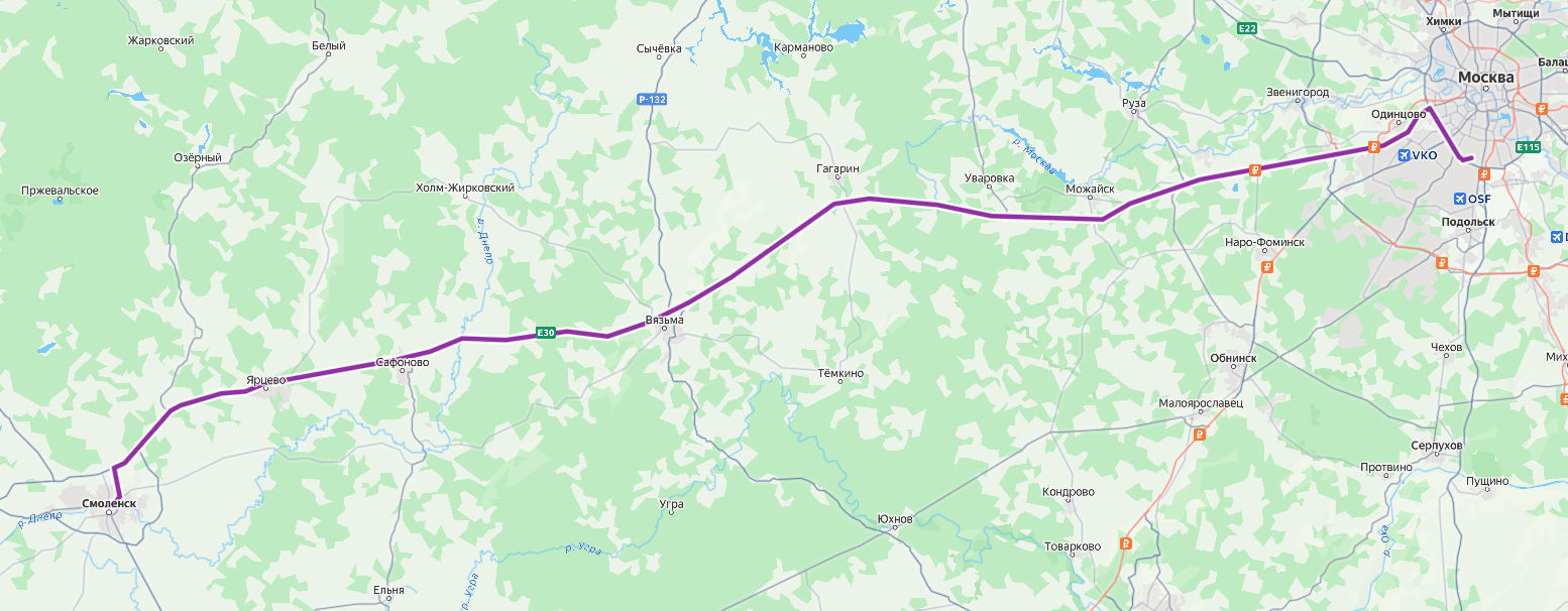 Автобус 4486 - Москва - Смоленск - расписание, маршрут, остановки Маршрут движения автобуса 4486 - Москва - Смоленск