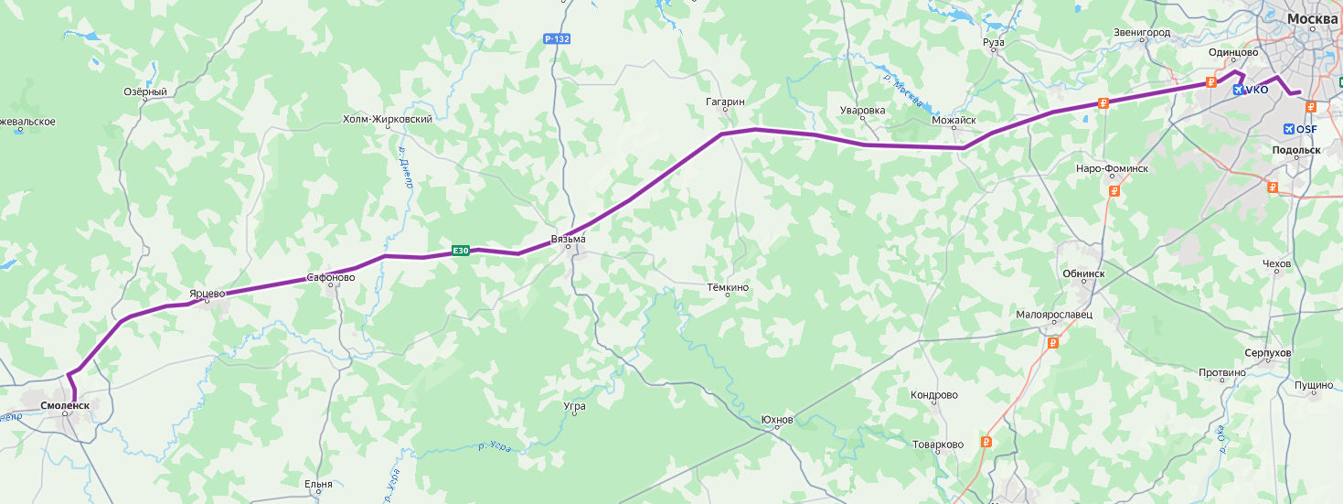 Автобус 4486 - Смоленск - Москва - расписание, маршрут, остановки Маршрут движения автобуса 4486 - Смоленск - Москва