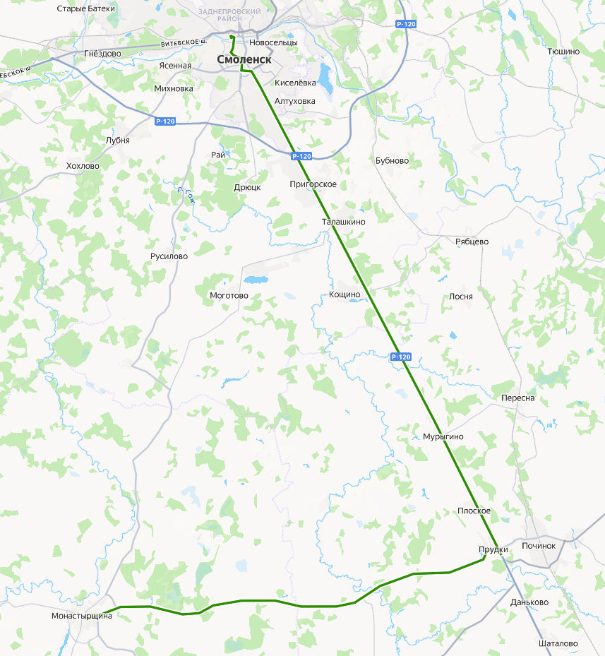 Автобус 635 - Монастырщина - Смоленск - расписание, маршрут, остановки Маршрут движения автобуса 635 - Монастырщина - Смоленск