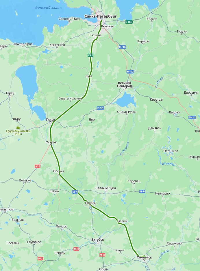 Автобус 6583 - Смоленск - Санкт-Петербург - расписание, маршрут, остановки Маршрут движения автобуса 6583 - Смоленск - Санкт-Петербург