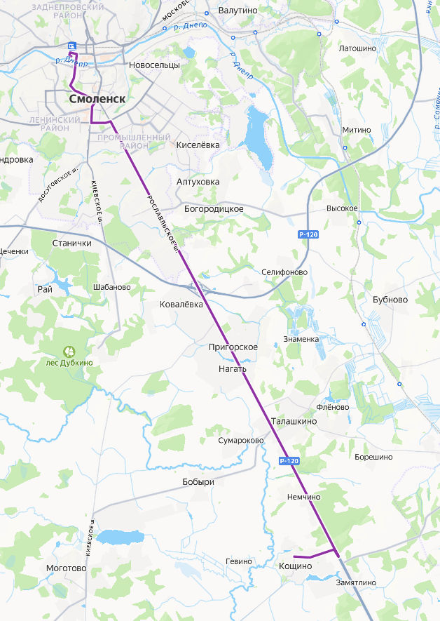 Маршрутка 127 - Кощино - Смоленск - расписание, маршрут, остановки Маршрут движения маршрутки 127 - Кощино - Смоленск