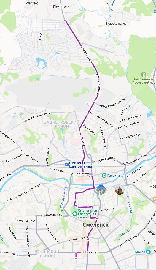 Маршрутка 21 Смоленск - Корохоткино - ул. Пригородная - расписание, маршрут, остановки Маршрут движения маршрутки 21 в Смоленске - Корохоткино - ул. Пригородная