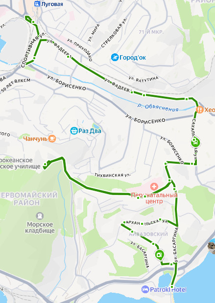 Автобус 31к Владивосток - Луговая - Патрокл - расписание, маршрут, остановки Маршрут движения автобуса 31к в Владивостоке - Луговая - Патрокл
